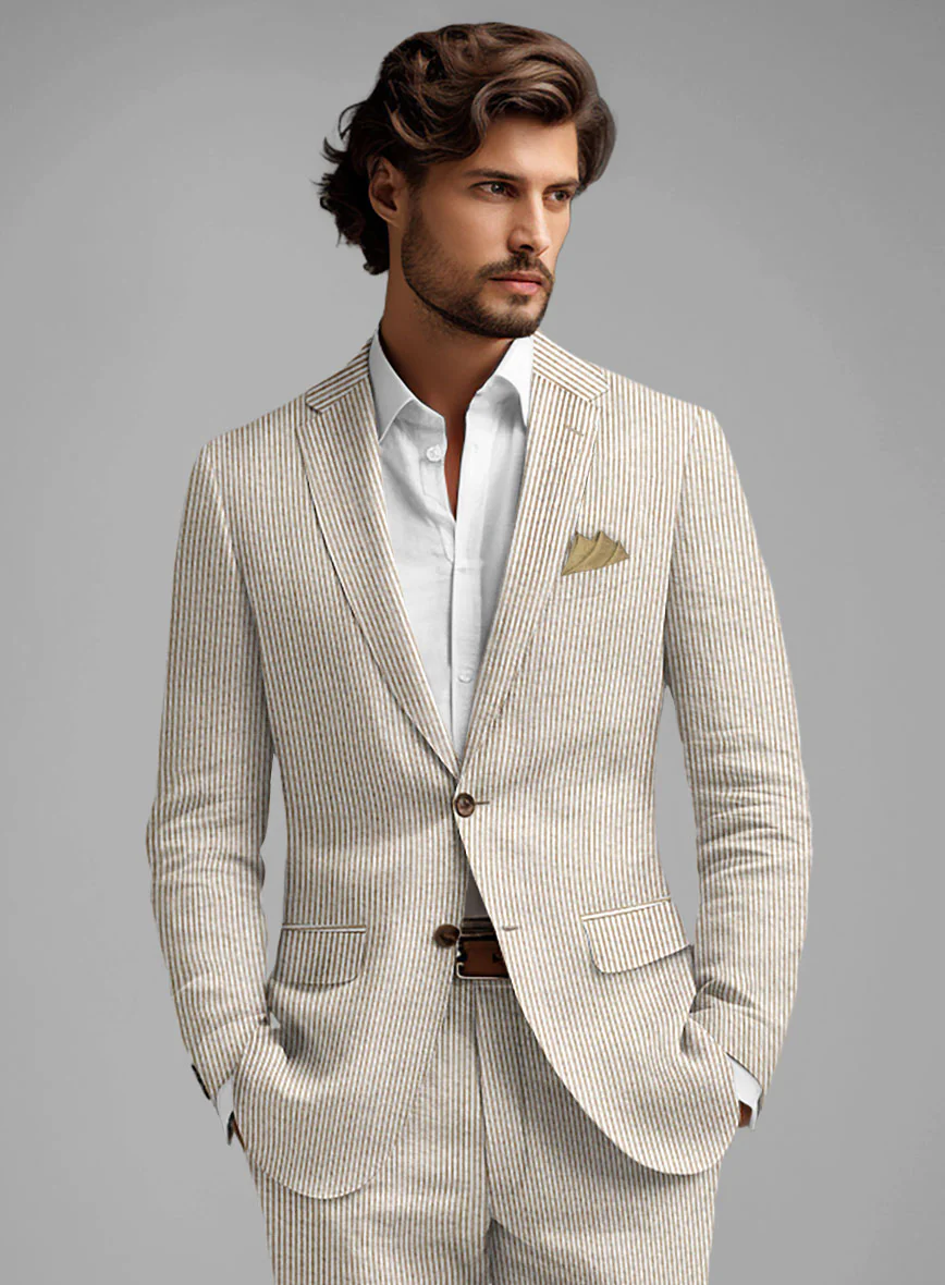 Tan Seersucker Jacket - Image 3