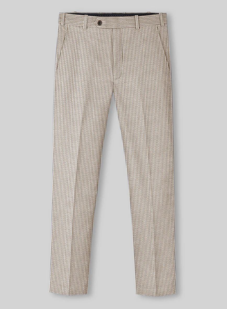Tan Seersucker Pants