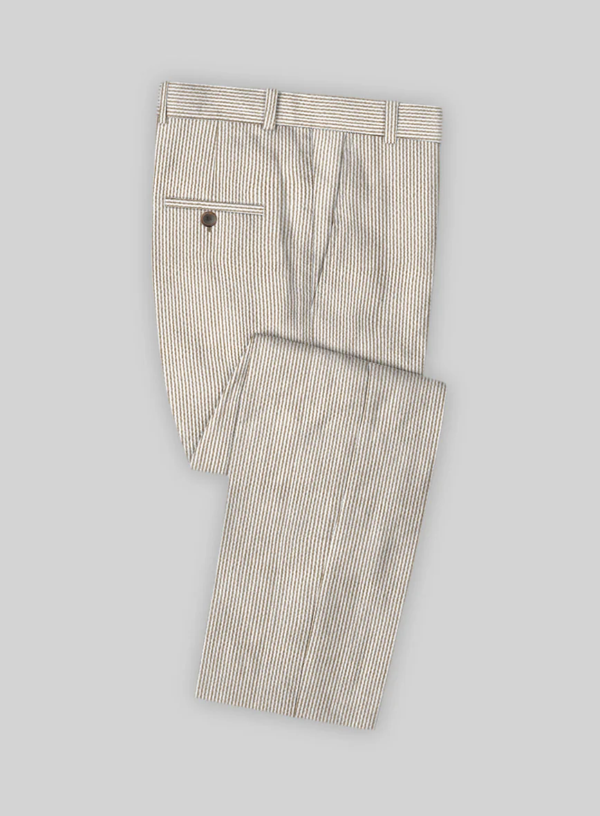 Tan Seersucker Pants - Image 2