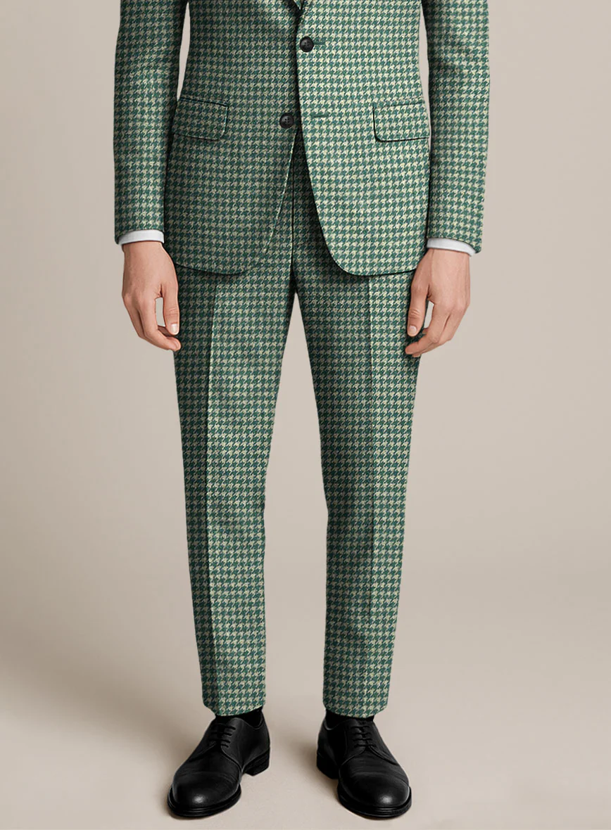Teal Green Houndstooth Tweed Suit - Image 5