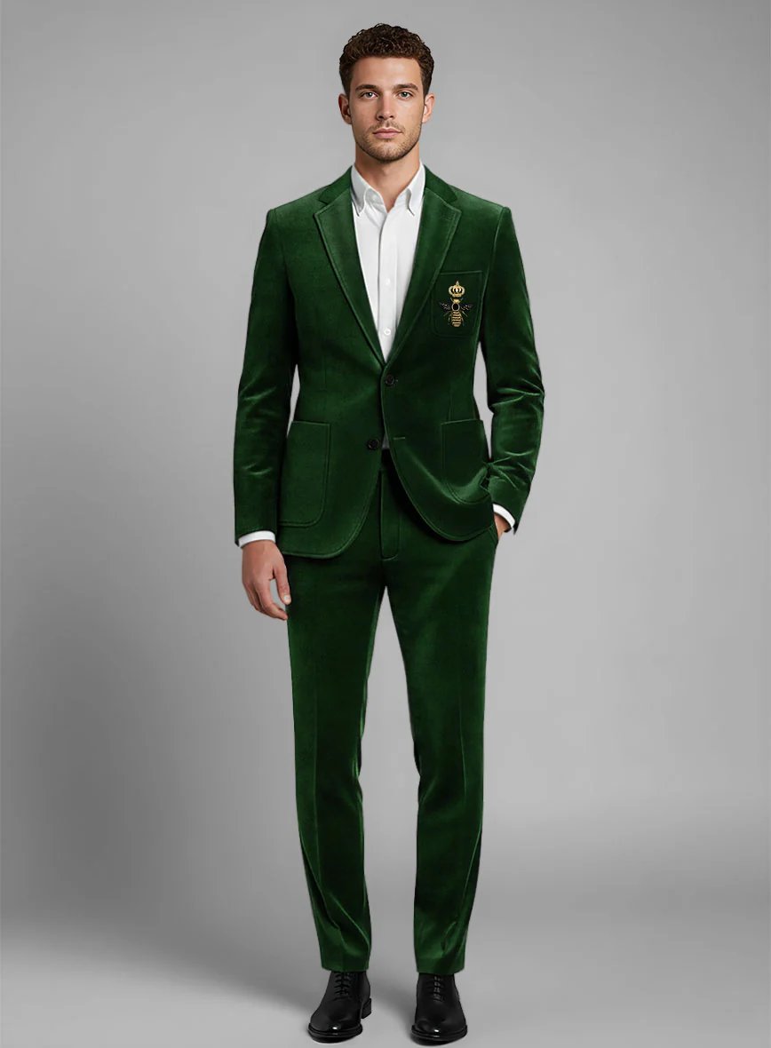 The Golden Bee Green Velvet Suit