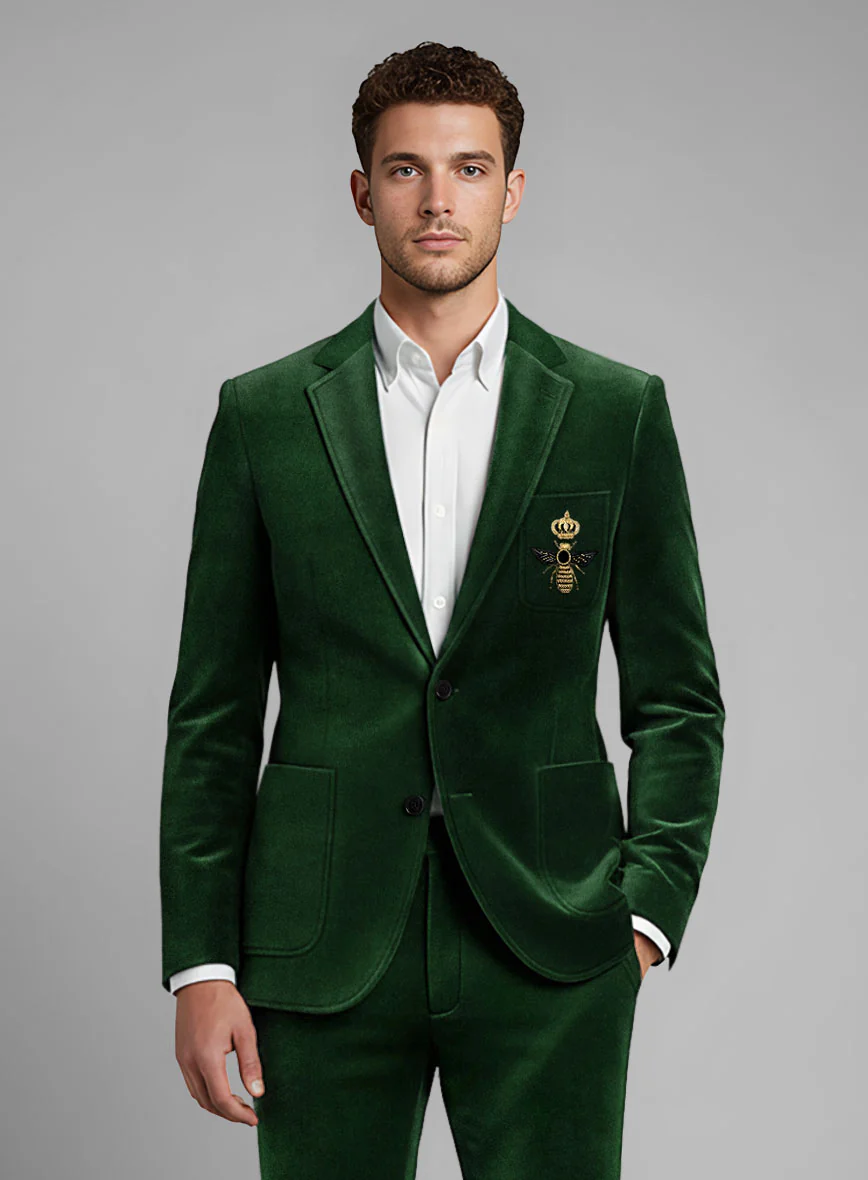The Golden Bee Green Velvet Suit - Image 3
