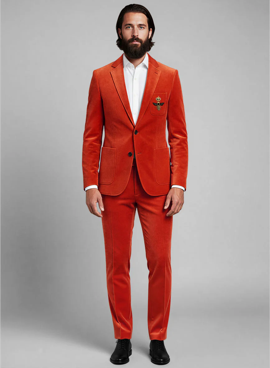 The Golden Bee Kingsman Orange Velvet Suit