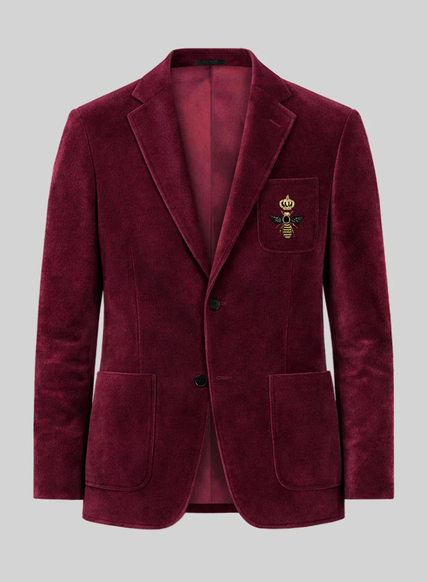 The Golden Bee Wine Velvet Suit - Image 2