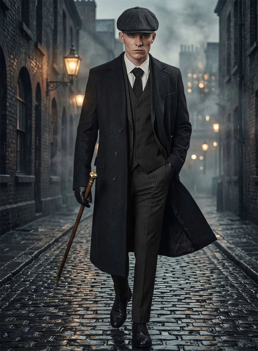 Thomas Shelby Peaky Blinders Charcoal Wool Suit - Image 2