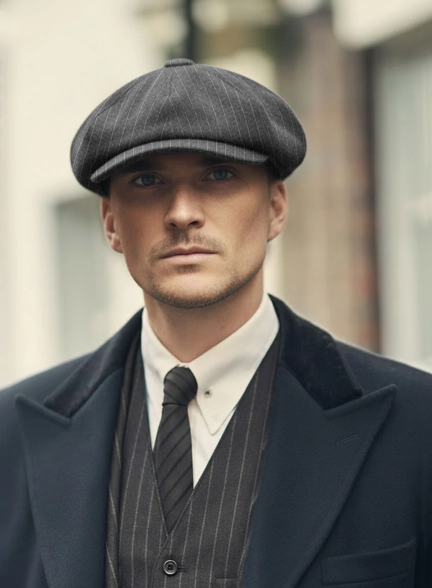 Thomas Shelby Peaky Blinders Gray Wool Newsboy Cap - Image 2