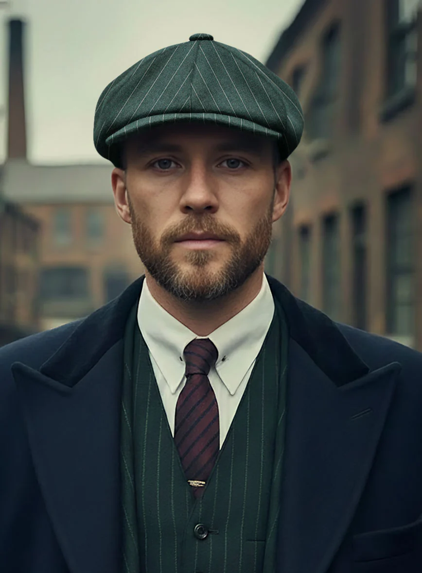 Thomas Shelby Peaky Blinders Green Wool Newsboy Cap - Image 2