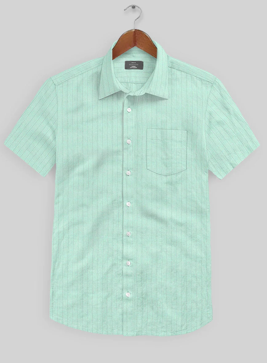 Tiffany Blue Stripe Linen Shirt