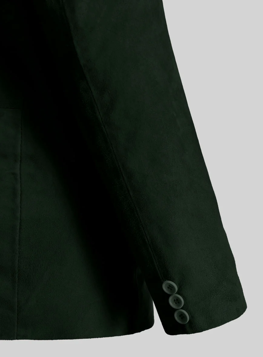 Timber Green Suede Leather Blazer - Image 5