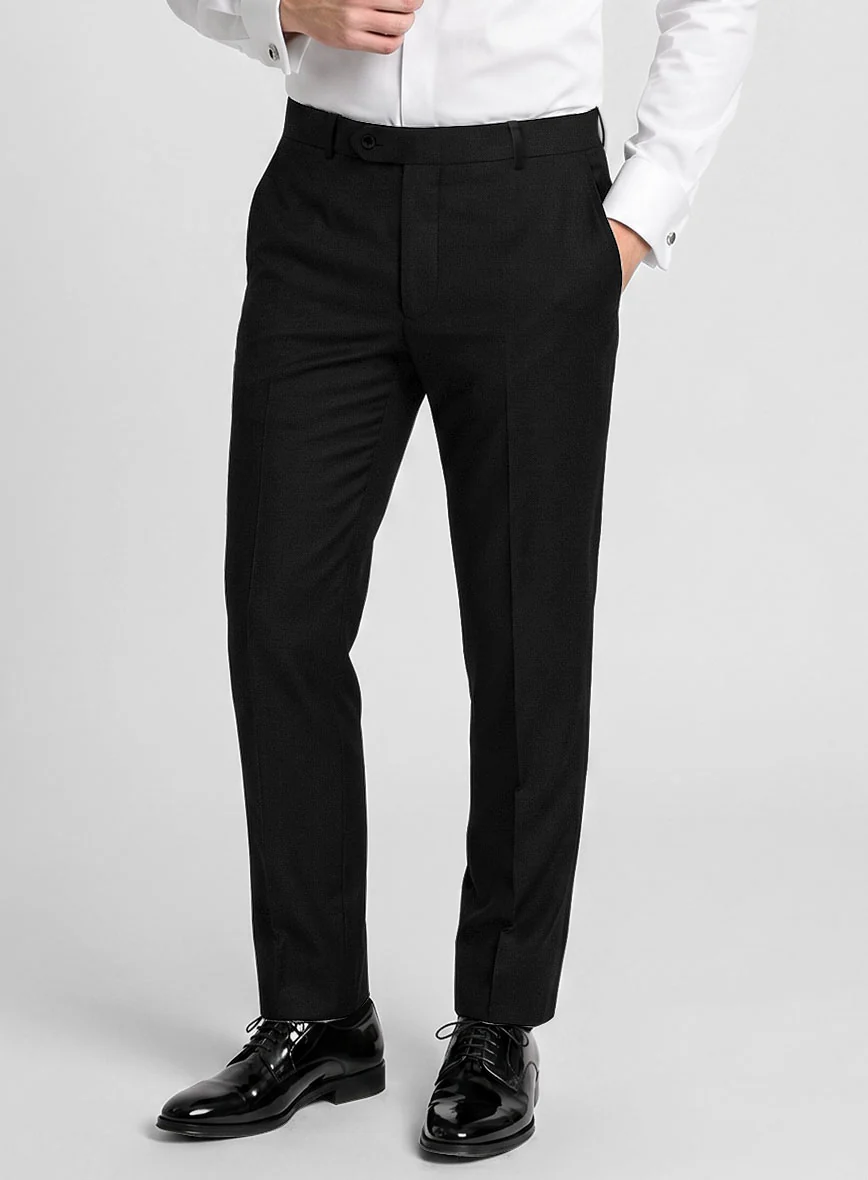 Italian Style Black Wool Tuxedo - Satin Trim - Image 3