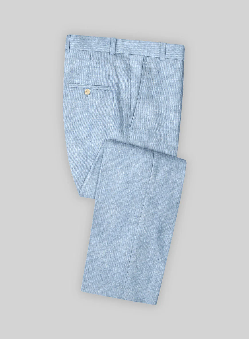 Tropical Blue Linen Suit - Image 10