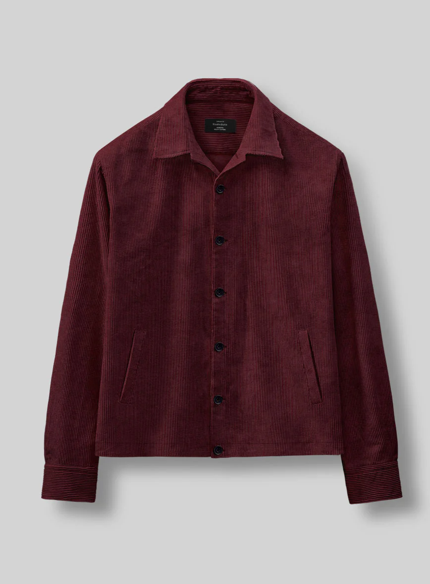 Trucker Berry Wine Corduroy Shirt - Image 2