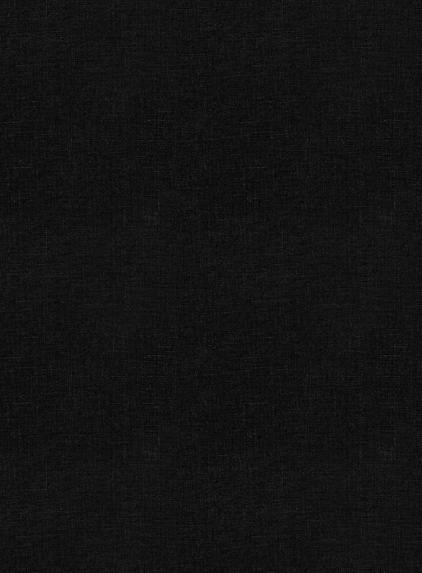 Trucker Black Linen Shirt - Image 4