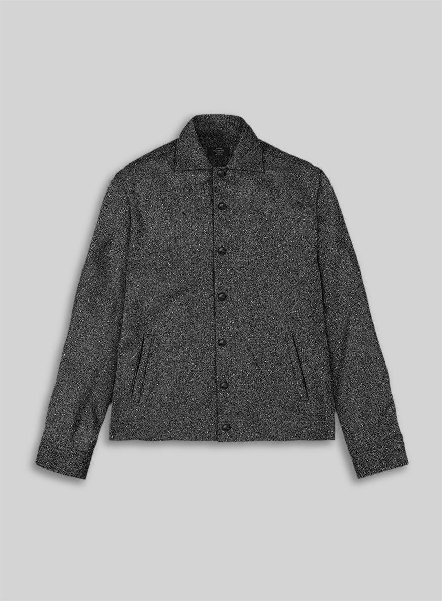 Trucker Charcoal Flecks Donegal Tweed Shirt