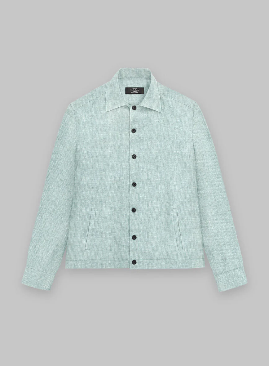 Trucker Italian Linen Mint Green Shirt