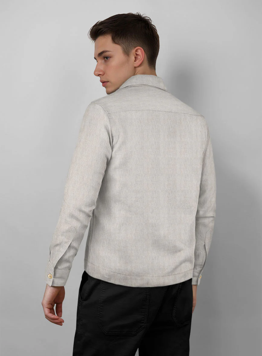 Trucker Italian Meadow Linen Shirt - Image 3