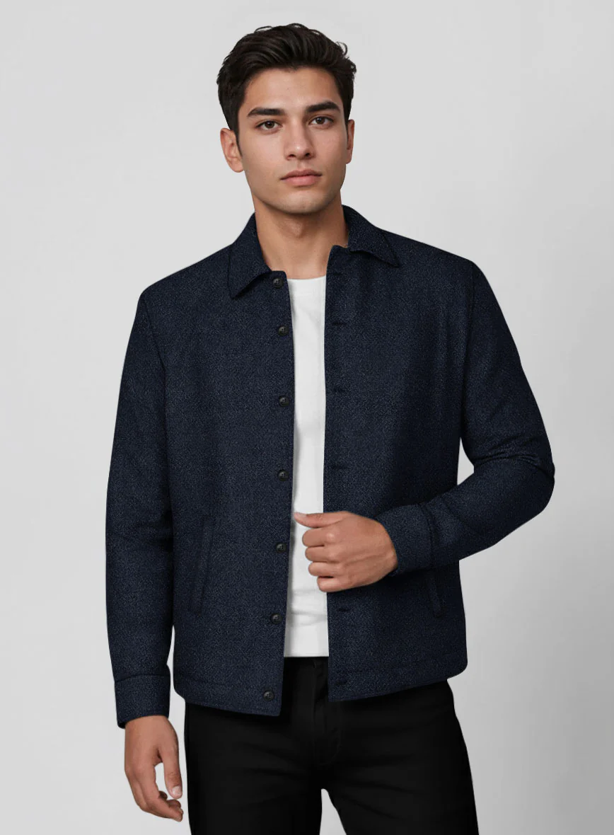 Trucker Naples Jet Blue Tweed Shirt - Image 2