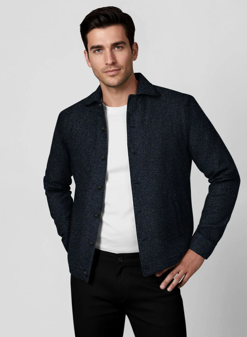 Trucker Playman Blue Denim Tweed Shirt