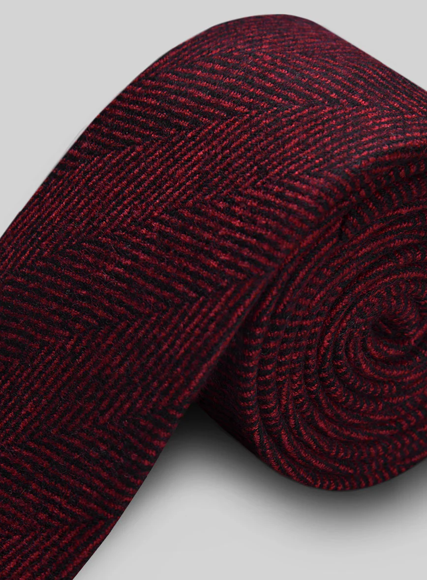 Tweed Tie - Naples Wide Herringbone Mahogany - Image 3