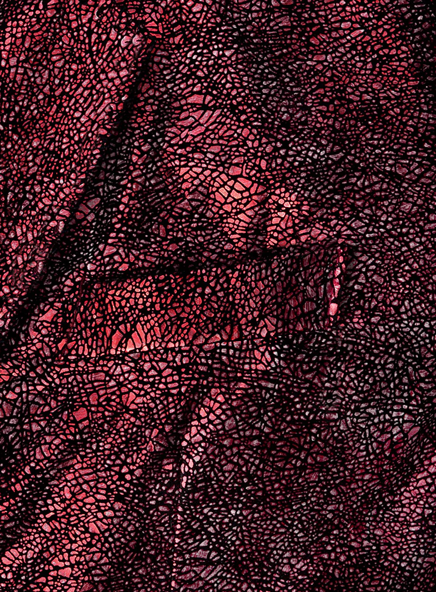 Twilight Red Leather Blazer - Image 3