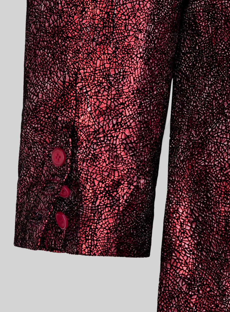 Twilight Red Medieval Leather Blazer - Image 6