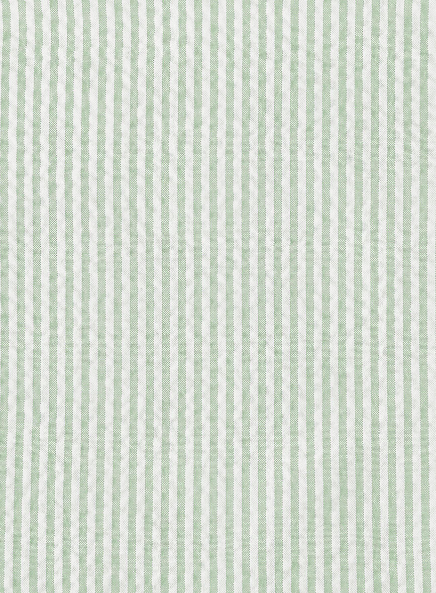 Unstructured Seersucker Light Green Blazer - Image 9