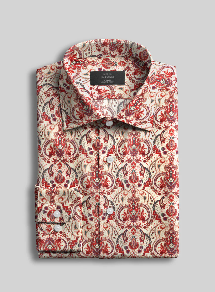 Vermello Regale Silk Cotton Shirt - Image 2