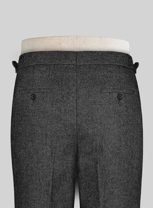 Vintage Dark Gray Weave Highland Tweed Trousers - Image 5