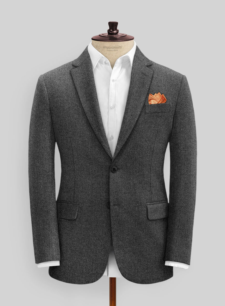 Vintage Dark Gray Weave Tweed Suit - Image 3