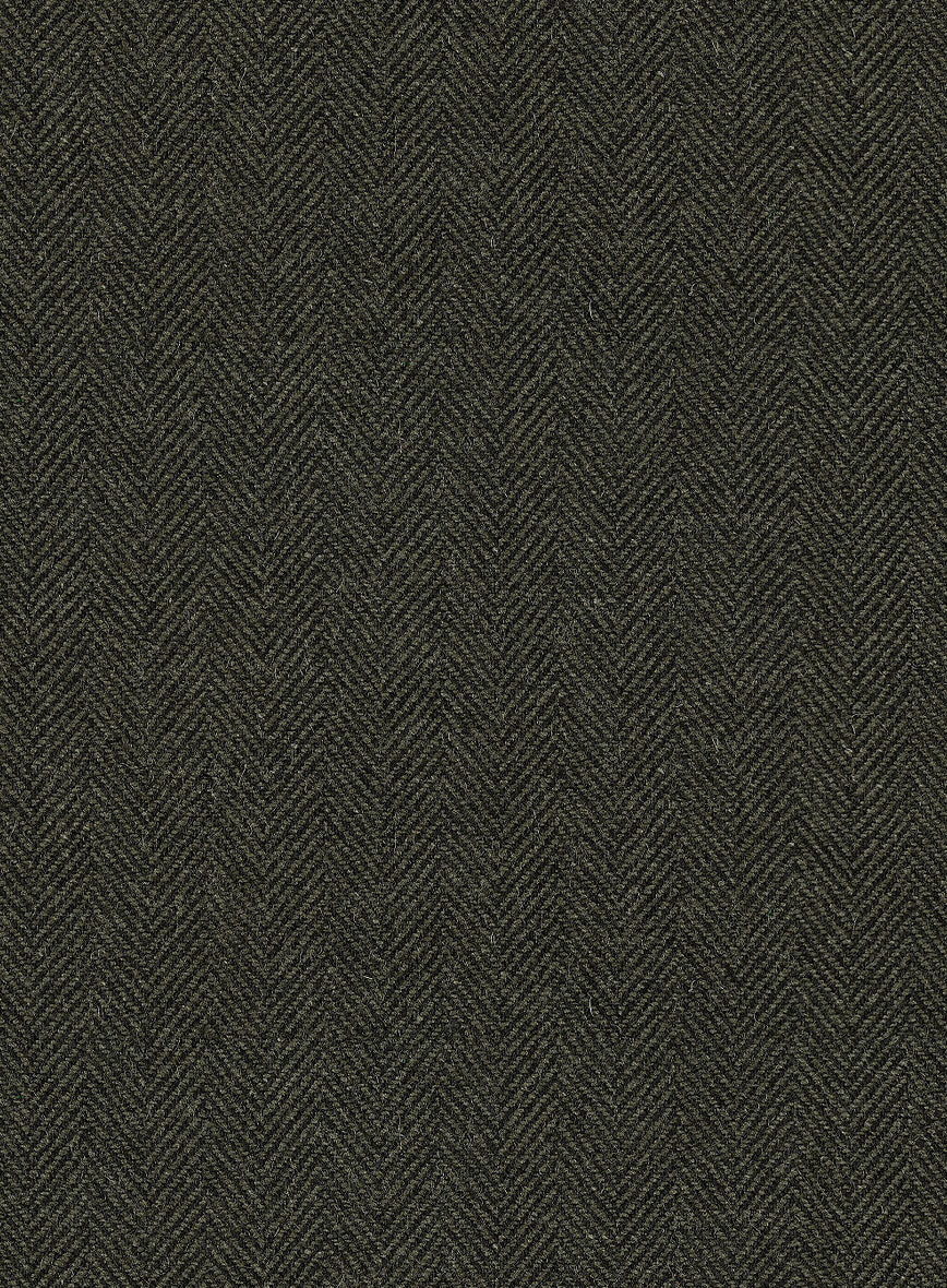 Vintage Flat Green Herringbone Tweed Pants - Image 5