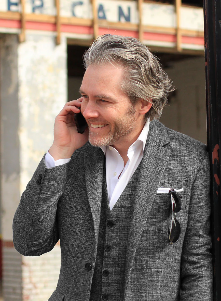 Vintage Glasgow Gray Tweed Jacket - Image 3