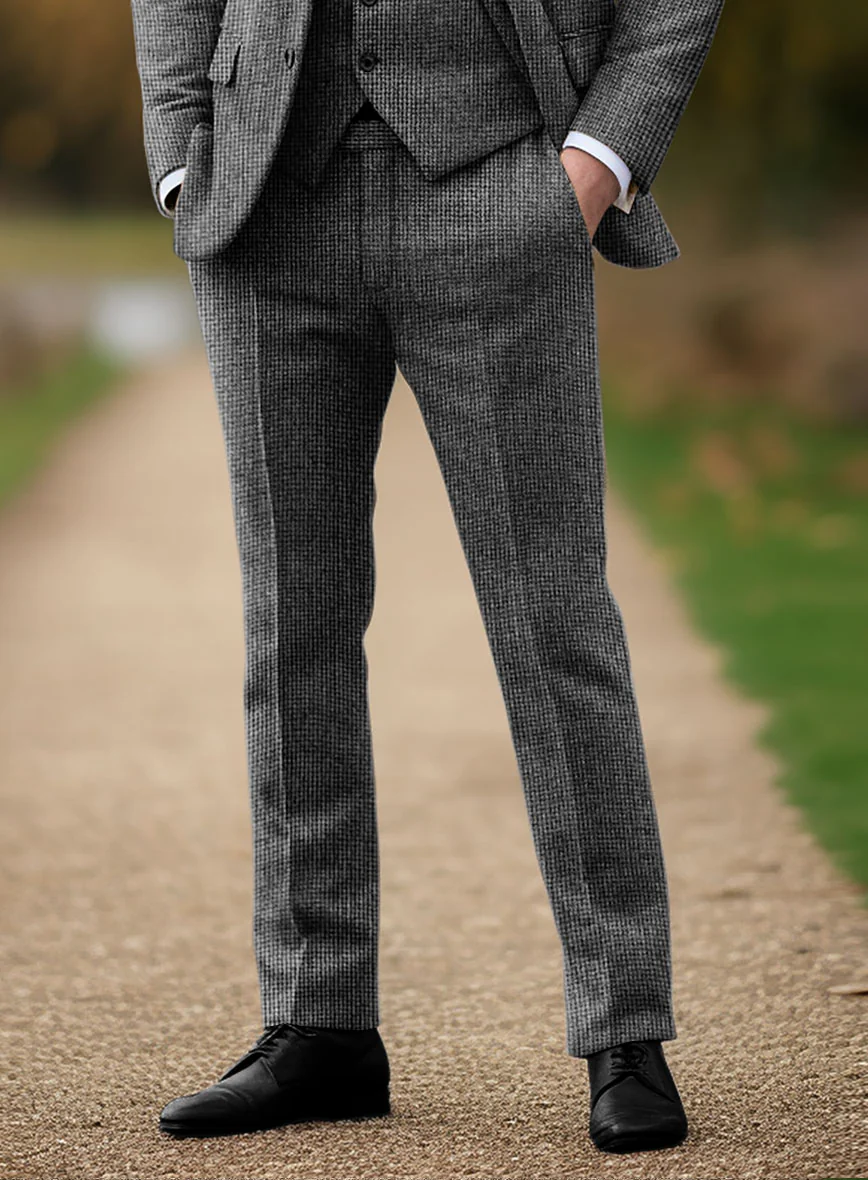 Vintage Gray Macro Weave Tweed Suit - Image 7