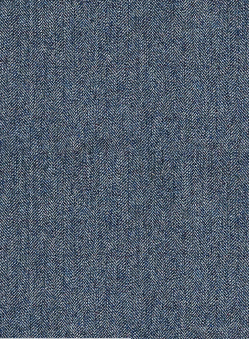 Vintage Herringbone Blue Tweed GQ Overcoat - Image 4
