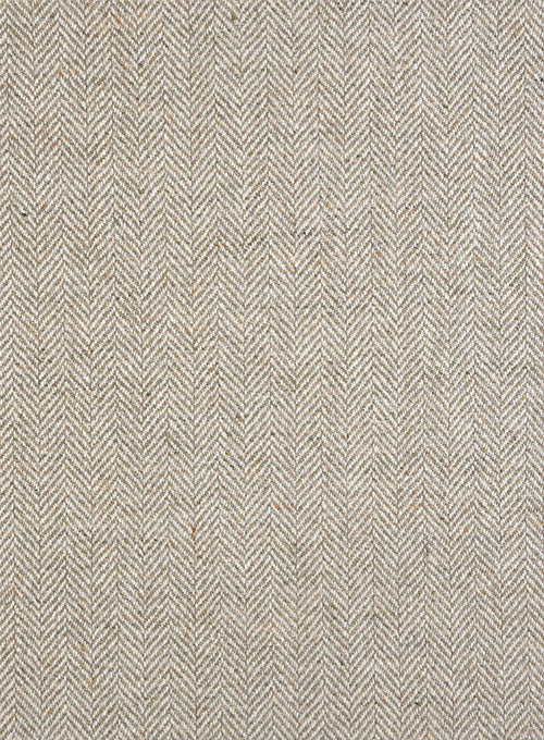 Vintage Herringbone Light Beige Tweed Long Coat - Image 7
