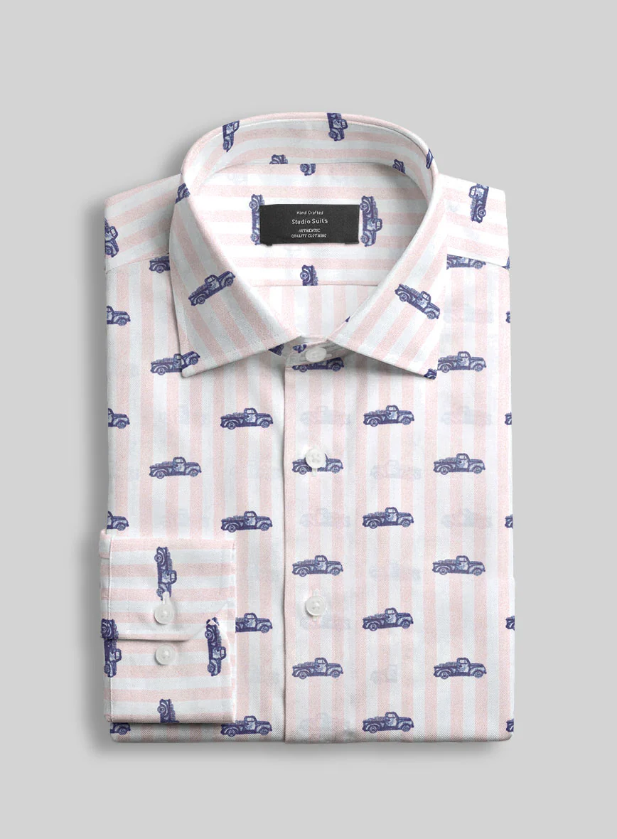 Vintage Motif Feather Cotton Shirt - Image 2