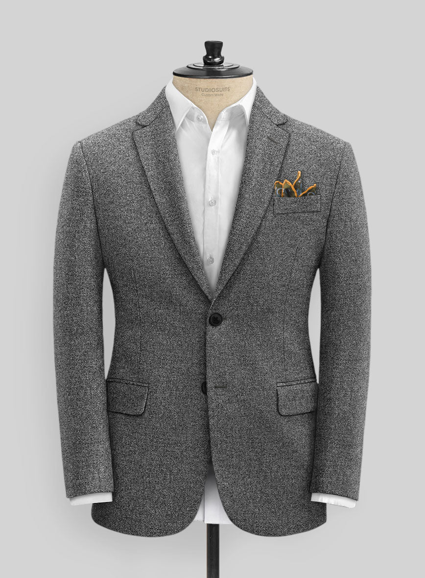 Vintage Plain Dark Gray Tweed Suit - Image 7