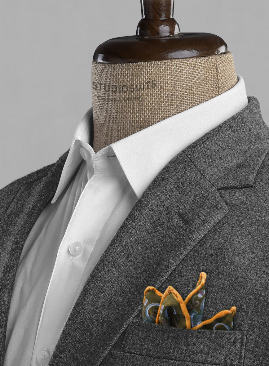 Vintage Plain Dark Gray Tweed Suit - Image 8