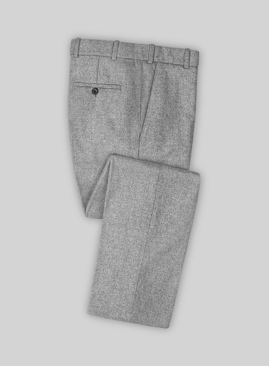 Vintage Plain Gray Tweed Pants - Image 3