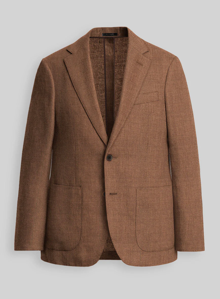 Walnut Brown Hopsack Unlined Blazer