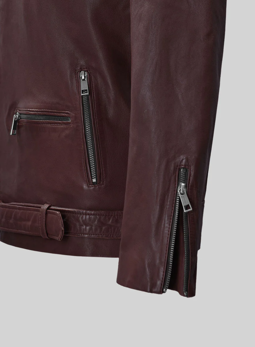 Wanderer Burgundy Riding Leather Jacket - Image 3