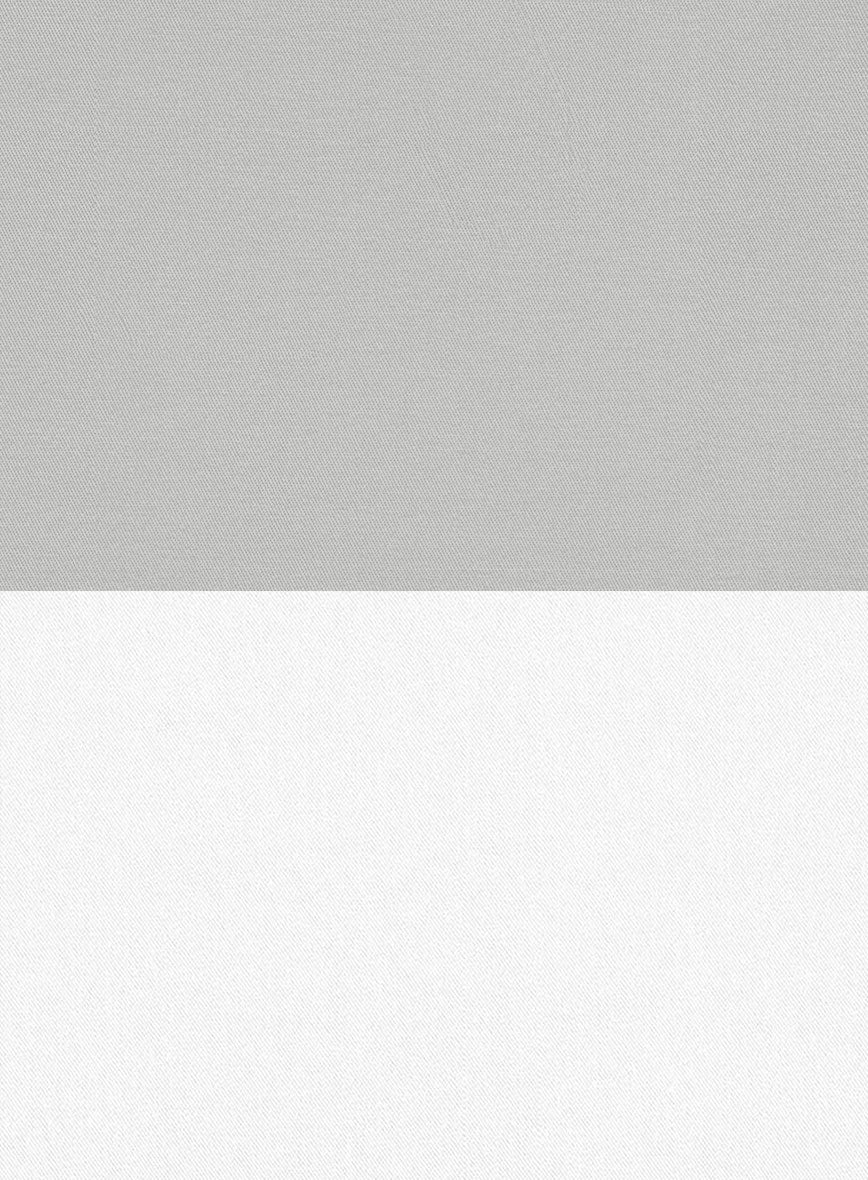 White Light Gray Cotton Double Breasted Suit - Image 5