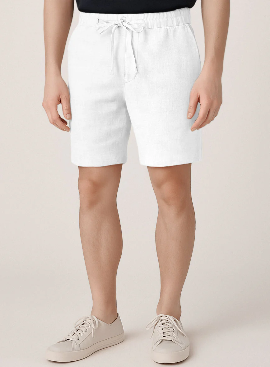White Linen Shorts - Image 2