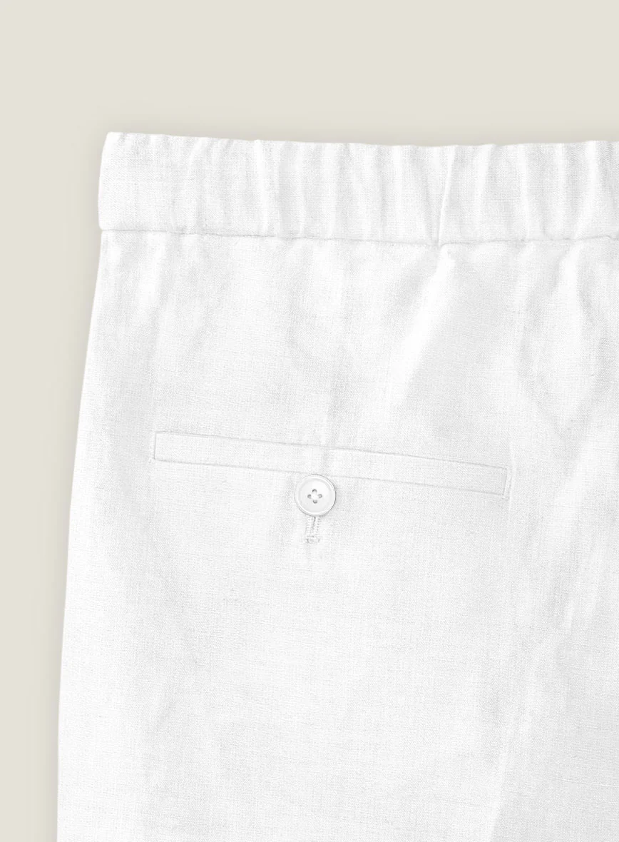 White Linen Shorts - Image 4