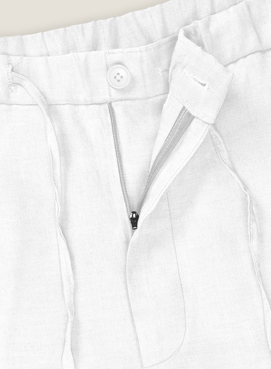 White Linen Shorts - Image 5