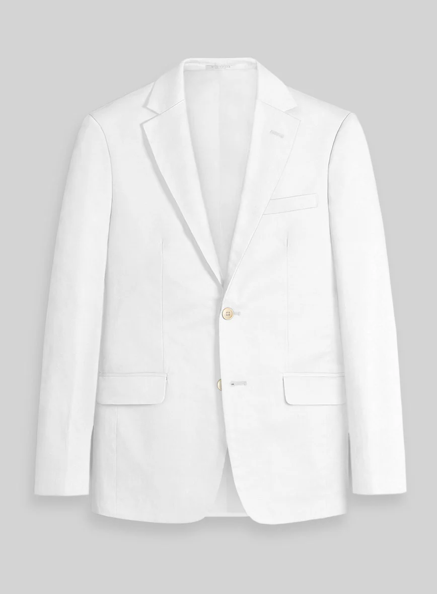 White Napoli Stretch Light Weight Cotton Jacket
