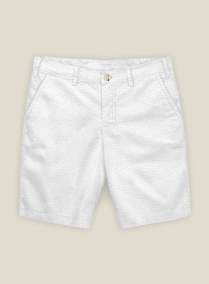 White Seersucker Shorts