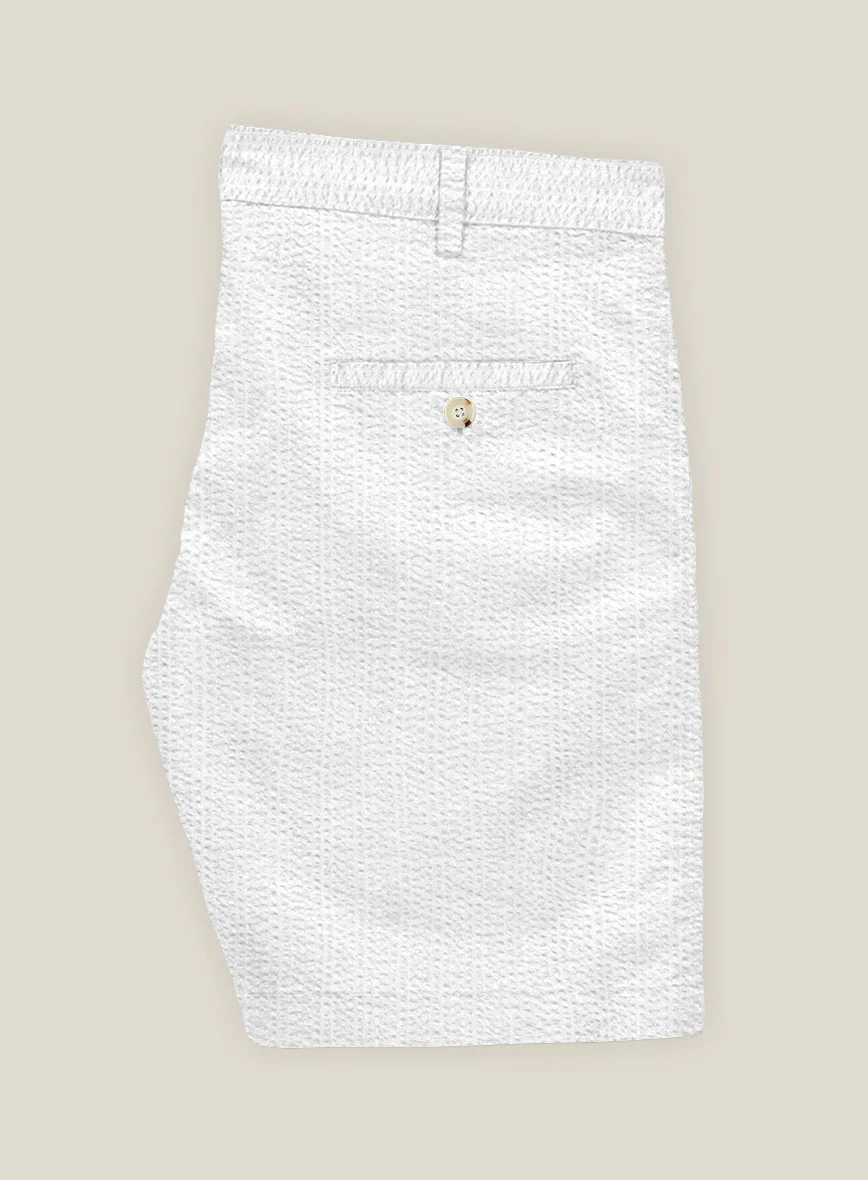 White Seersucker Shorts - Image 3
