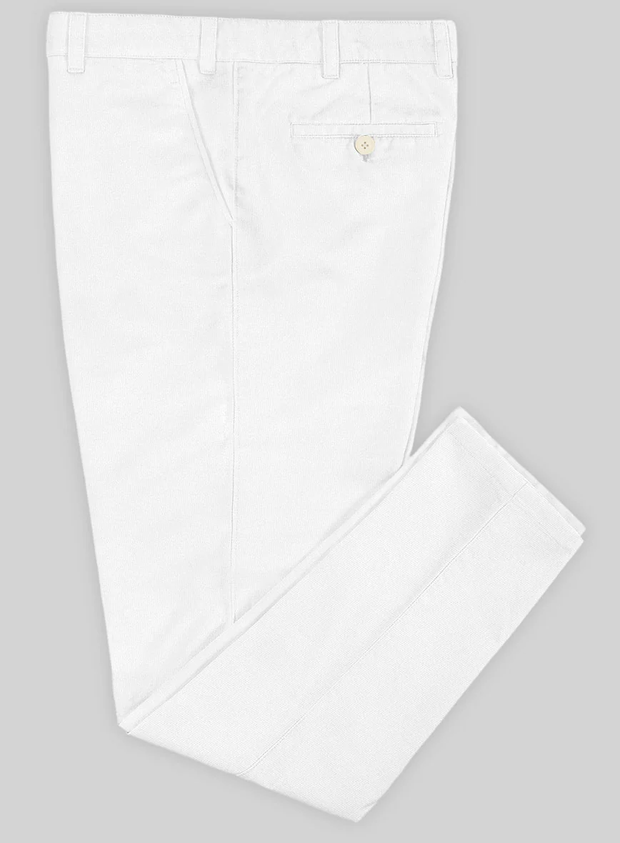 Washed White Stretch Chino Pants - Image 2