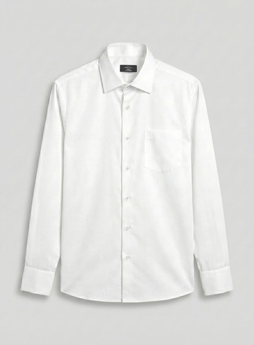 White Stretch Poplene Shirt - Image 3