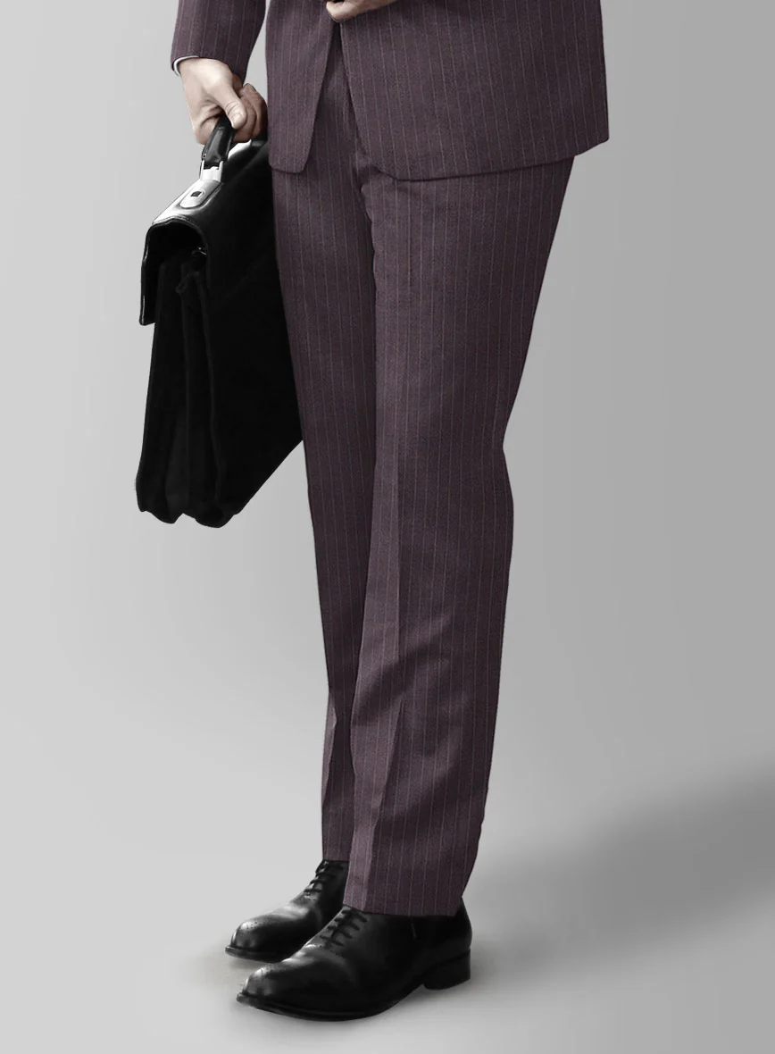 Wine Pinstripe Pants - Image 2